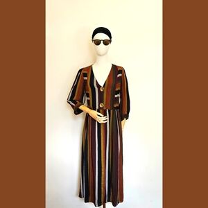 ZARA Striped Midi Dress